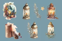 Winter Lights 8 Watercolor Cliparts PNG sublimation Product Image 2