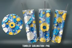 3D Tumbler Wrap Sublimation Designs PN|Flowers Tumbler Product Image 1