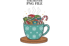 Bookish Christmas png design for T-shirts Product Image 1
