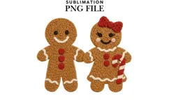 Gingerbread couple png design for T-shirts Product Image 1