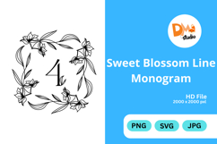 Sweet Blossom Line Monogram Product Image 1
