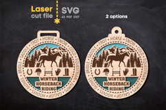 Horseback Riding Medal SVG laser cut files for Glowforge Product Image 3