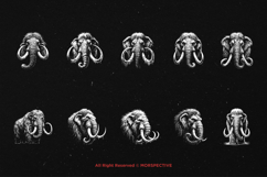 10 Bundle Dark Art Mammoth Ancient Beast Ice Age Elephant Product Image 6