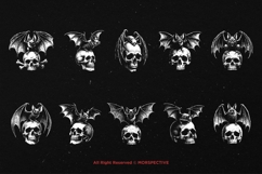 10 Bundle Dark Art Skull Bat Demon Horror Scary Animal Product Image 6