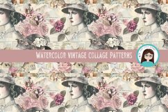 Watercolor Vintage Collage Patterns Product Image 4