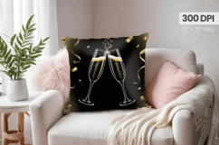 Happy New Year PNG Pillow, Festive New Year's Eve 2026 PNG Product Image 1