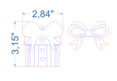 Christmas Ornament Present SVG laser cut file for Glowforge Product Image 4
