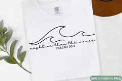Mightier Than The Waves SVG | Christian SVG | Religious SVG Product Image 2