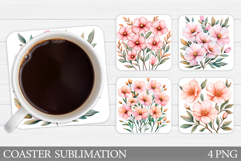 Flowers Coaster Design. Flowers Sublimation Product Image 1