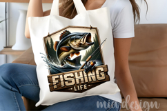 Fishing Life PNG, Largemouth Bass Fishing Sublimation Design Product Image 4