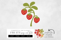 Strawberry SVG Cut File, Layered Fruit Papercraft Design Product Image 1
