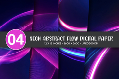 Neon Abstract Flow Digital Paper Product Image 1