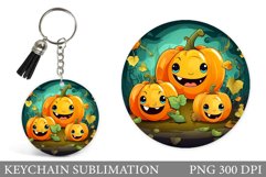 Cute Pumpkin Keychain. Cute Halloween Keychain Design Product Image 1