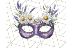 Vintage Garden Masquerade Floral Eye Mask PNG Clipart Product Image 4