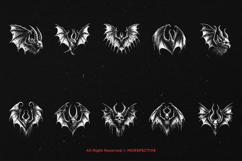 10 Bundle Dark Art Bat Horn Scary Creature Horror Animal Product Image 6