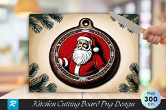 Vintage Santa Claus Walnut Cutting Board PNG Design Product Image 1
