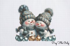 Golden Snowman Sublimation Clipart Bundle PNG Product Image 8