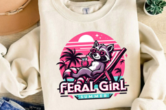 Feral Girl Summer Sublimation, Raccoon Png Product Image 4
