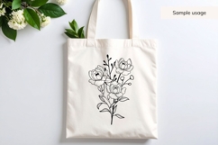 Hand Drawn Peonies Floral Bouquet SVG Product Image 4
