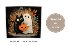 Cartoon Ghost Tumbler Design, Cartoon Halloween Ghost PNG Product Image 4