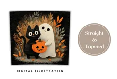 Cartoon Ghost Tumbler Design, Cartoon Halloween Ghost PNG Product Image 4