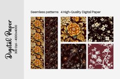 Burgundy Digital Papers | Floral Digital paper Product Image 1