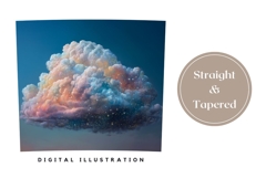 Glitter Clouds Tumbler Wrap Design, Night Sky Tumbler PNG Product Image 4