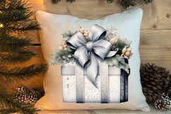 Cute Silver Christmas Watercolor Clipart, Christmas SVG Product Image 4