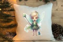 Pink Christmas Fairy Clipart Sublimation, Fairy Christmas Product Image 4