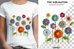 Crochet flowers png design for T-shirts Product Image 4
