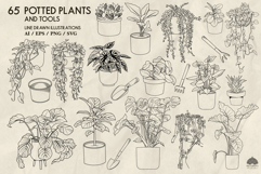 Potted Plants Line Art Collection Svg Png Eps Product Image 4