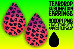 Leopard Glitter Teardrop Earring Design PNGs Product Image 1