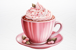 Christmas Hot Cocoa Watercolor Clipart PNG Product Image 4