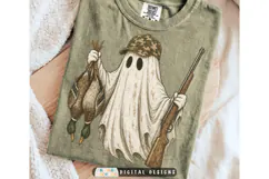 Vintage Hunting Ghost PNG | Retro Halloween Mallard Duck PNG Product Image 1
