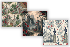 French Country Toile Bundle Paper, Seamless Digital Paper Product Image 4