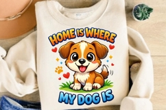 Home Is Where My Dog Is Cute Puppy PNG Design, Dog Lover Product Image 4