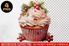 Christmas Cupcake Clipart PNG | Graphics| Christmas Ornament Product Image 4
