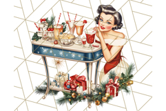 Vintage Glamorous Christmas Party Clipart PNG, Holiday Png Product Image 4
