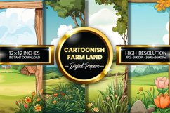 Cartoonish FarmLand Digital Papers - 04 Variations Product Image 1