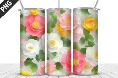 Flowers Tumbler Wrap | Sublimation Design | Tumbler PNG Product Image 1