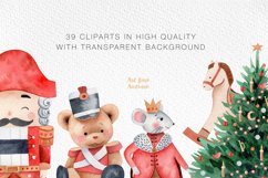 Christmas Nutcracker watercolor clipart, New Year clipart Product Image 3