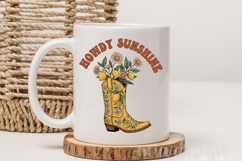 Howdy Sunshine PNG Cowboy Boot Western Sublimation Product Image 3