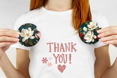 Magnolia Flowers Car Coasters, Flowers Sublimation PNG Product Image 4