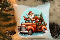 Christmas Truck Sublimation Clipart, Christmas Truck Clipart Product Image 4