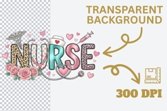 Floral Nurse PNG, Leopard Nurse Sublimation Design, Nurse Product Image 4