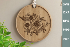 Floral Design, Flowers SVG, Sunflowers, Cutting board SVG Product Image 4