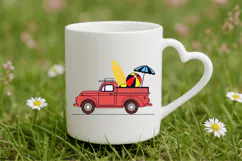 Beach Truck Clipart SVG Design, Summer & Beach SVG Design Product Image 4