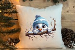 Christmas Snowman Peeking Clipart PNG Product Image 4