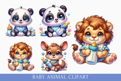 Cute Baby Animals Clipart, Animal Baby Shower sublimation Product Image 1