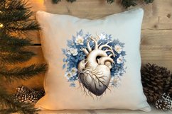Watercolor Christmas Floral Hearts Clipart Product Image 4